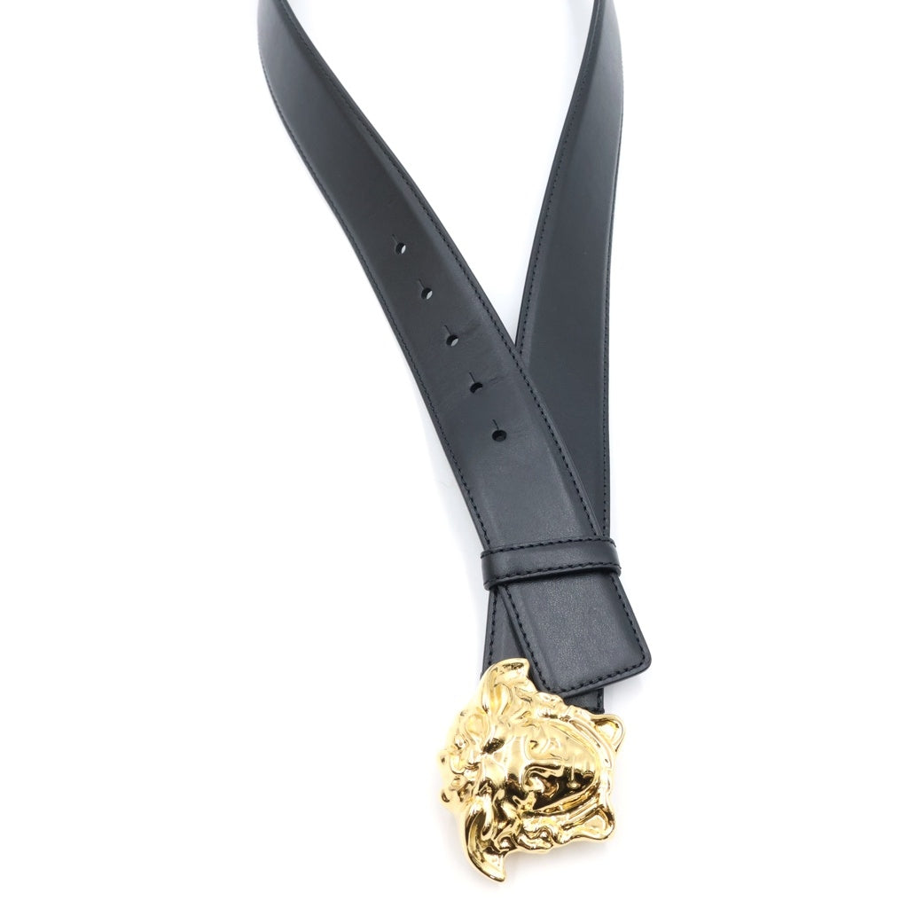 VERSACE(ヴェルサーチ) La Medusa Leather Belt ラ メドゥーサ レザー ベルト ブラック/ゴールド DCU4140.DVTP1