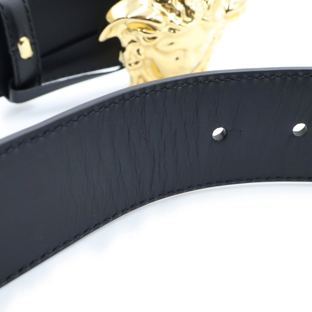 VERSACE(ヴェルサーチ) La Medusa Leather Belt ラ メドゥーサ レザー ベルト ブラック/ゴールド DCU4140.DVTP1