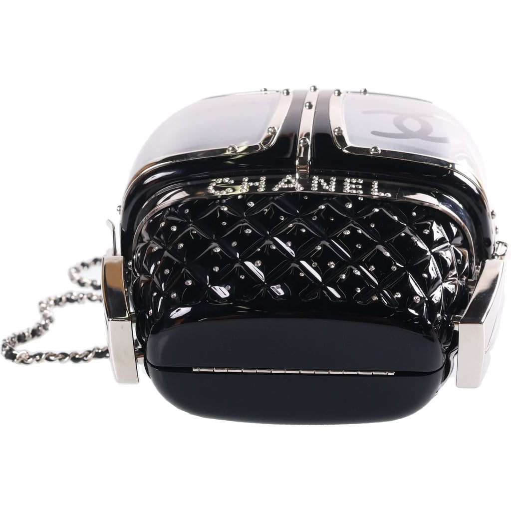 CHANEL(シャネル) ゴンドラ ラインストーン チェーンショルダーバッグ ミニバッグ ブラック シルバー金具 レディース