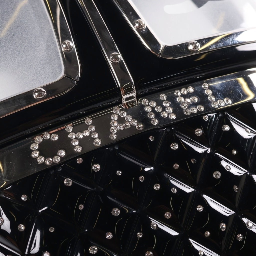 CHANEL(シャネル) ゴンドラ ラインストーン チェーンショルダーバッグ ミニバッグ ブラック シルバー金具 レディース