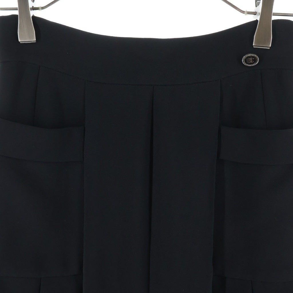 CHANEL(シャネル) フレアスカート プリーツ シルク ブラック P51351V38360 レディース