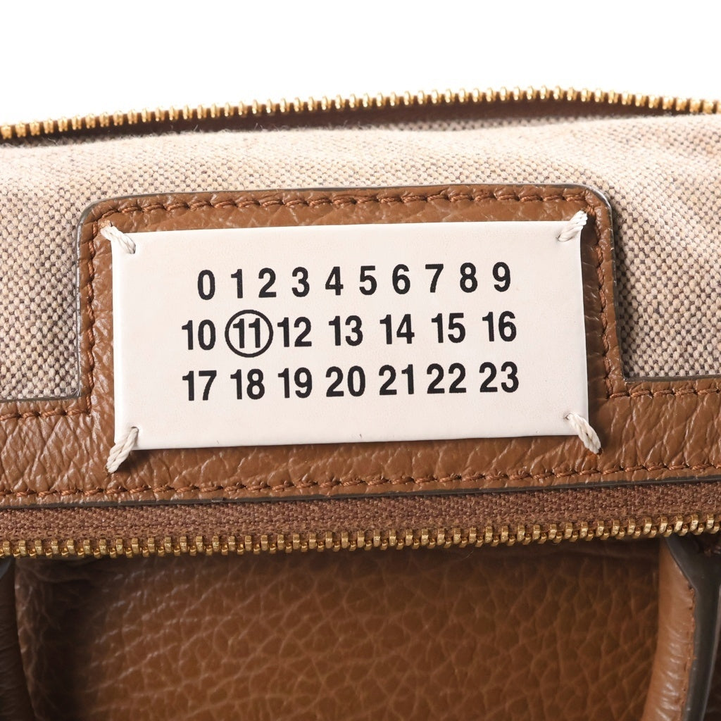 Maison Margiela(メゾンマルジェラ) 5AC ミニ 2wayショルダー ハンドバッグ レザー キャンバス ブラウン レディース