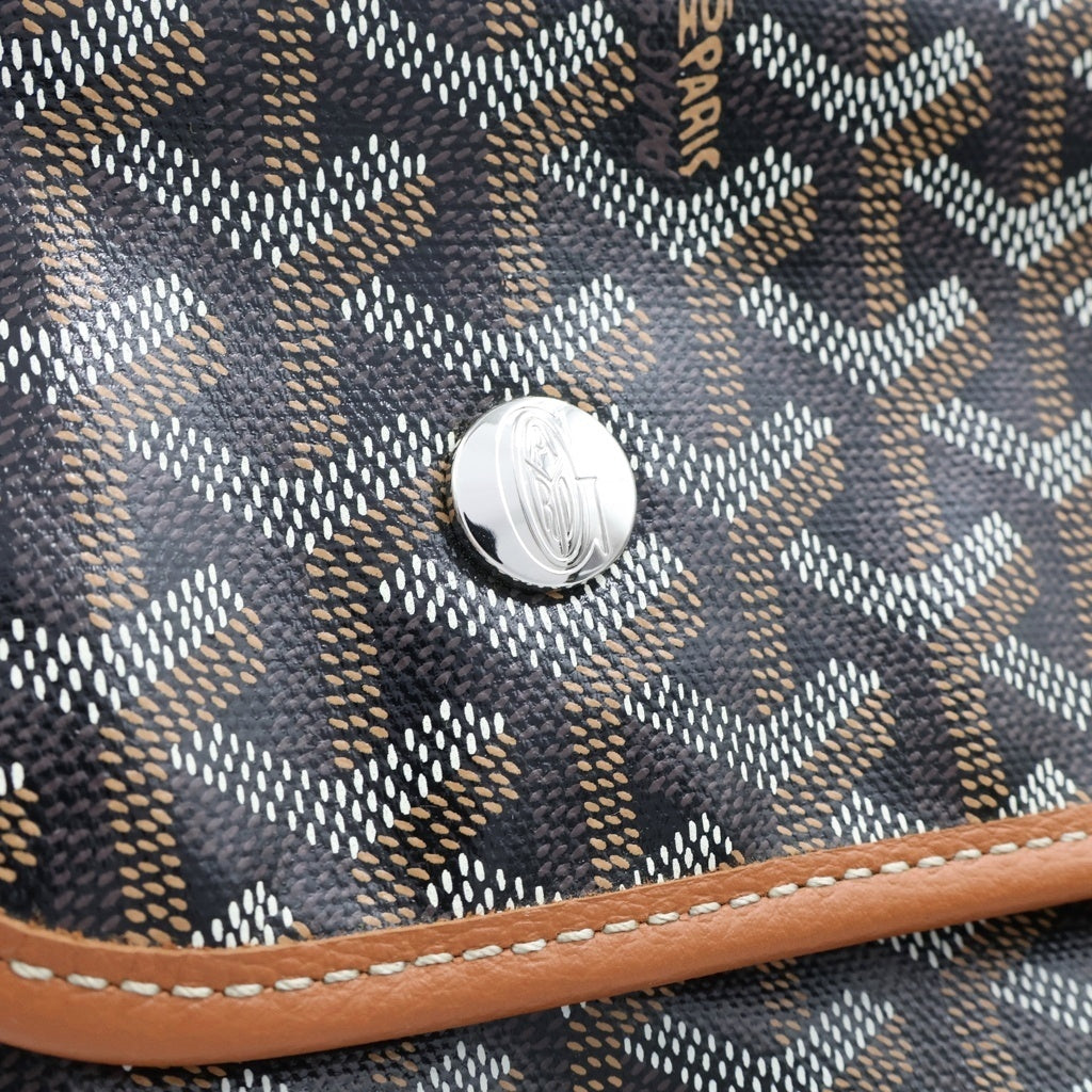 GOYARD(ゴヤール) サンレジェ バックパック リュック ネイビー×ブラウン PVC×レザー レディース