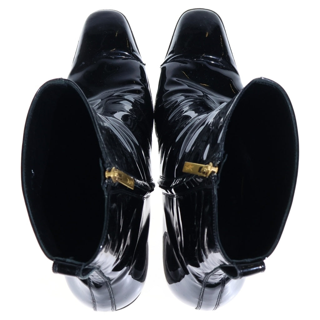 Yves Saint Laurent rive gauche(イヴサンローランリヴゴーシュ) ジョニー パテントレザー ヒールブーツ ブラック