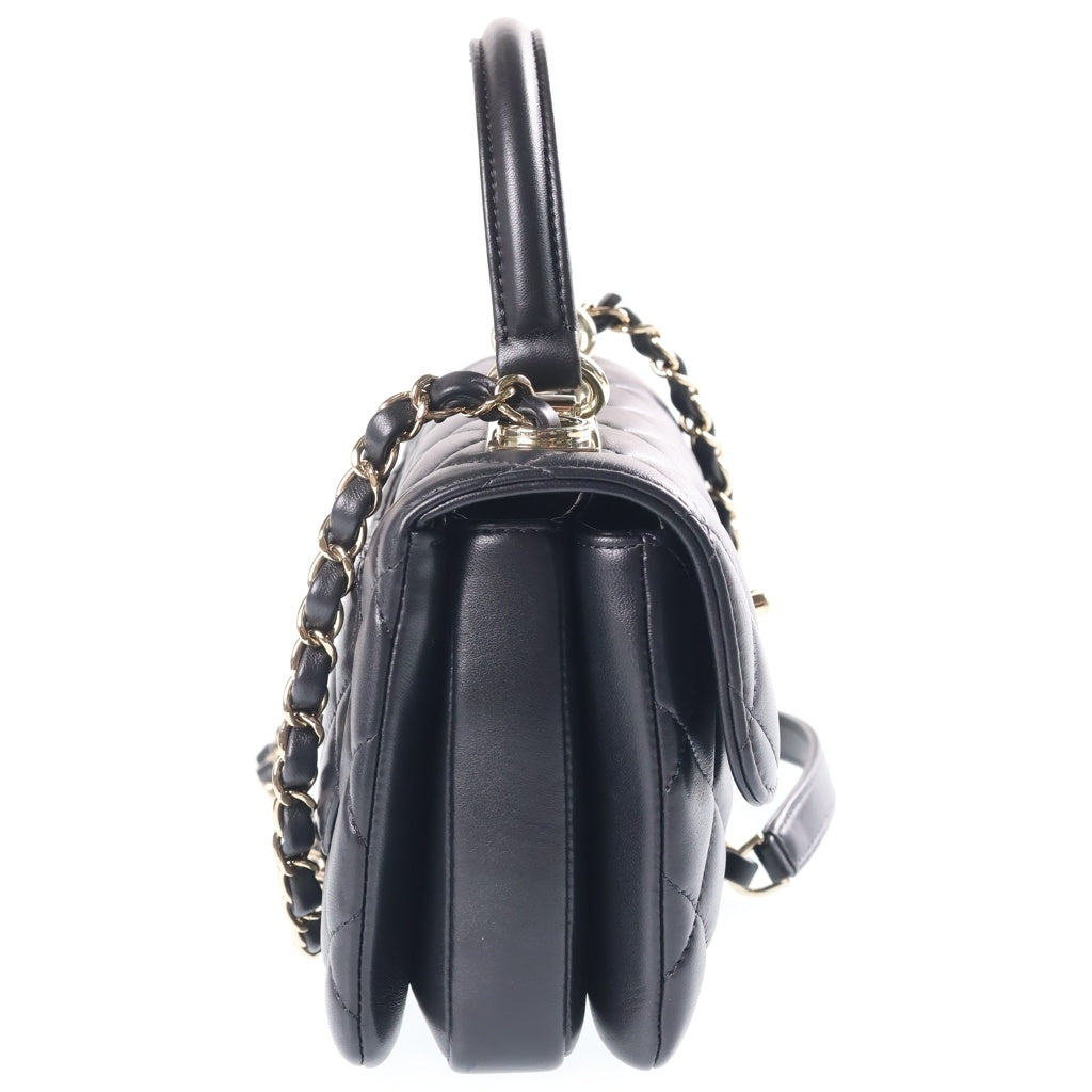 CHANEL(シャネル) マトラッセ トップハンドル トレンディCC W19 2WAYハンドバッグ チェーンショルダーバッグ ブラック レザー AS4654 ゴールド金具 レディース