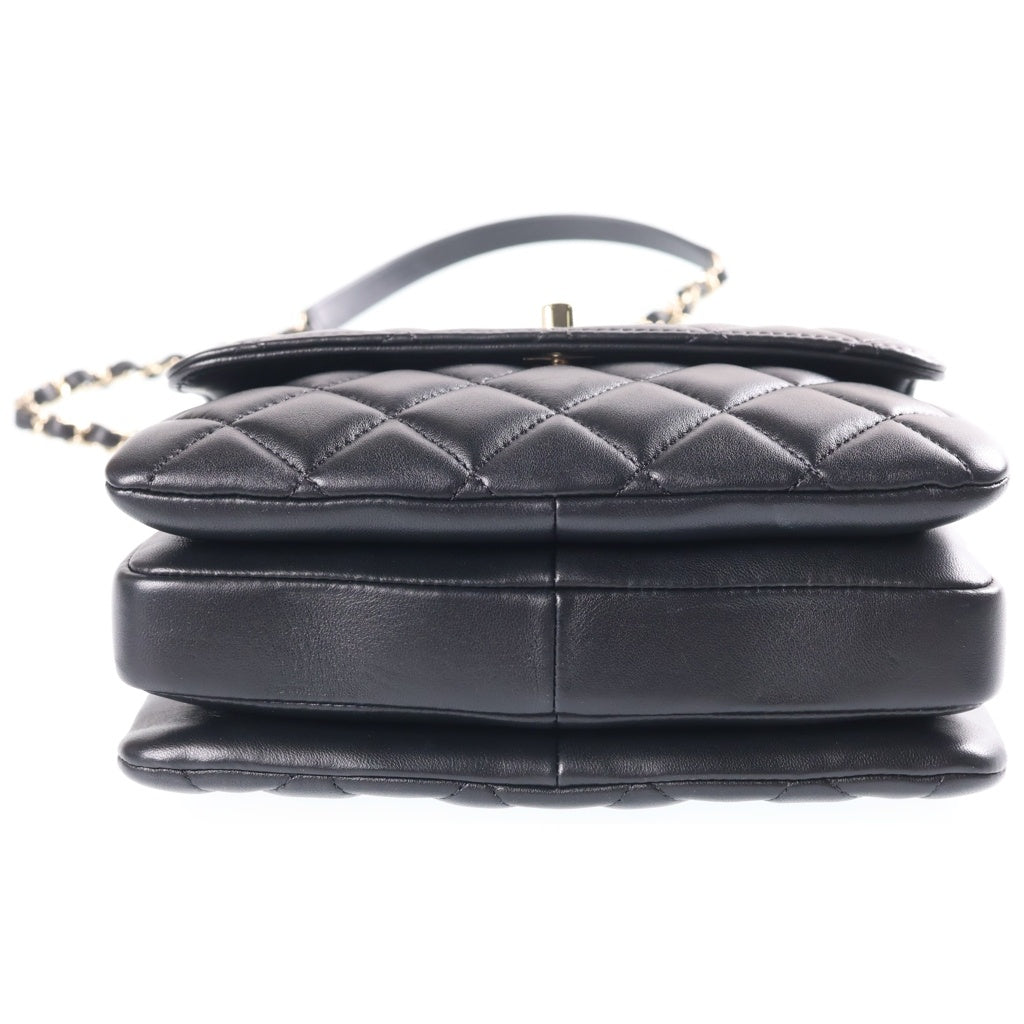 CHANEL(シャネル) マトラッセ トップハンドル トレンディCC W19 2WAYハンドバッグ チェーンショルダーバッグ ブラック レザー AS4654 ゴールド金具 レディース