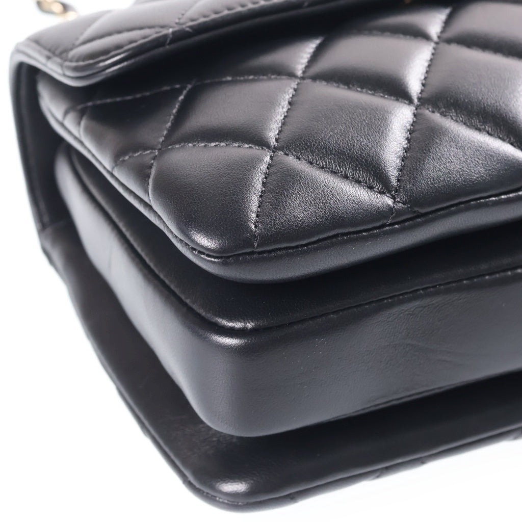 CHANEL(シャネル) マトラッセ トップハンドル トレンディCC W19 2WAYハンドバッグ チェーンショルダーバッグ ブラック レザー AS4654 ゴールド金具 レディース