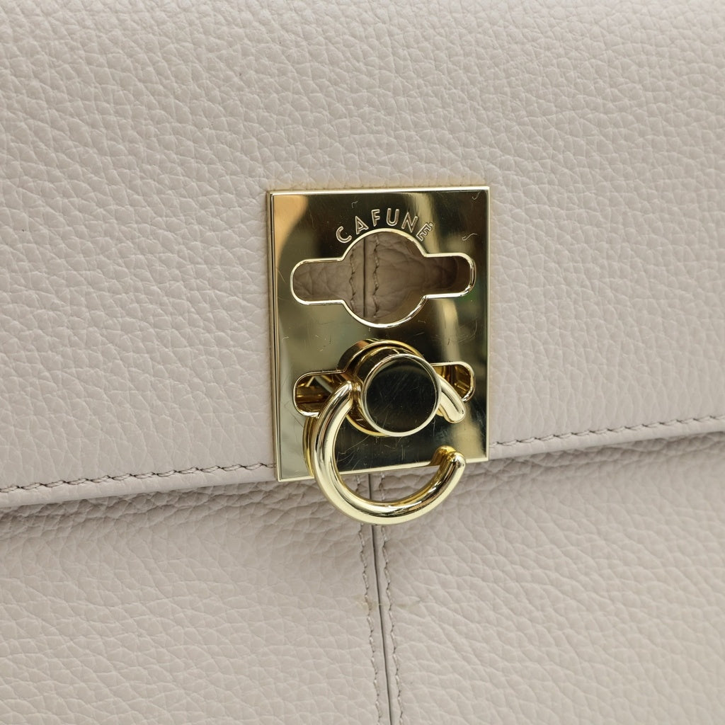 CAFUNE(カフネ) スタンス バッグ レザー ゴールド金具 2WAY ハンドバッグ ショルダーバッグ ベージュ レディース