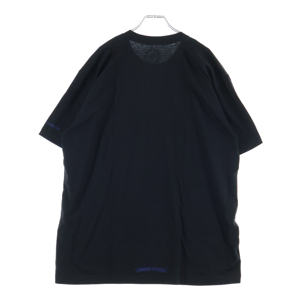 CHROME HEARTS(クロムハーツ) CH T-SHRT 1 オールドイングリッシュ ネックロゴプリントTシャツ ブラック×ブルー #XL