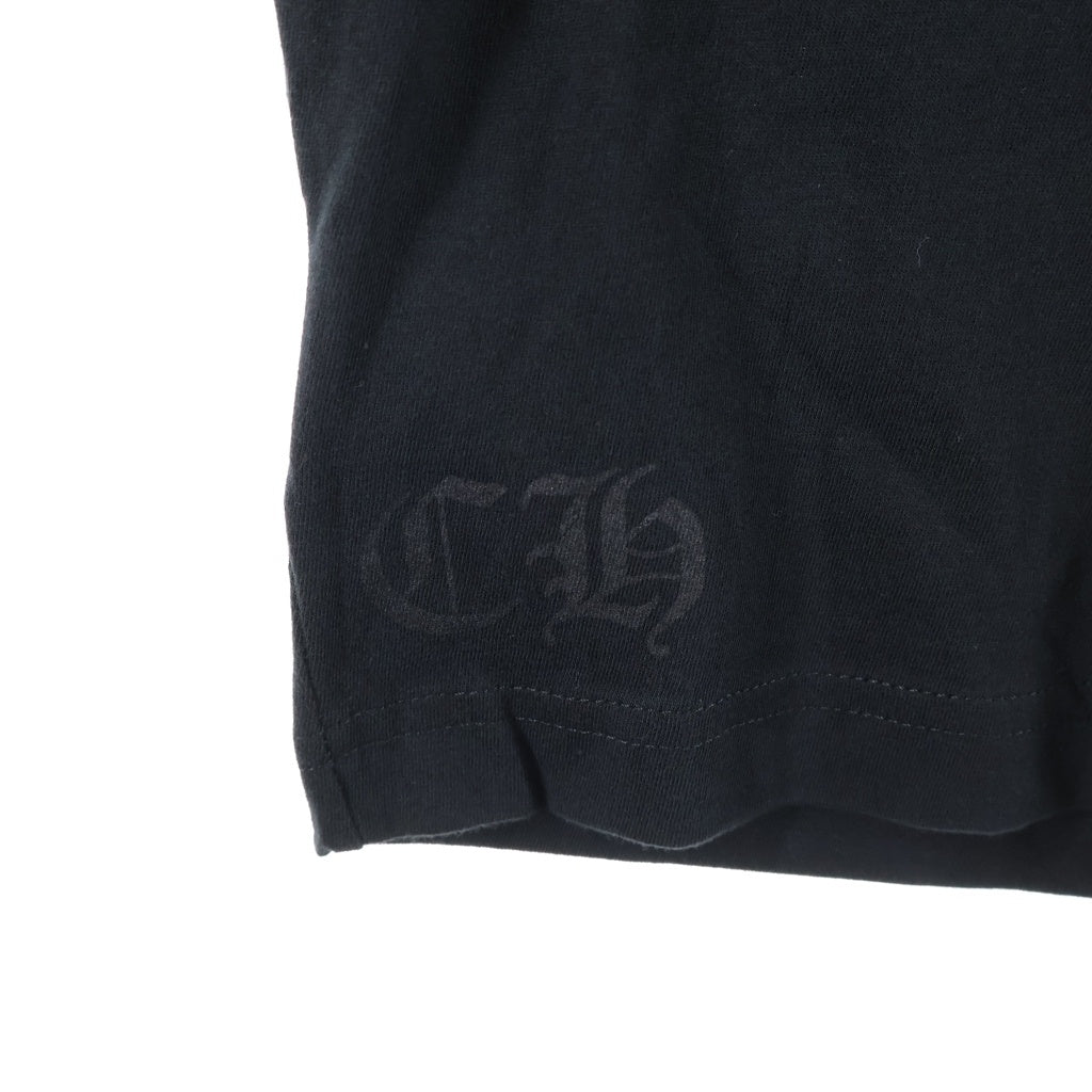 CHROME HEARTS(クロムハーツ) CH T-SHRT 1 オールドイングリッシュ ネックロゴプリントTシャツ ブラック×ブルー #XL