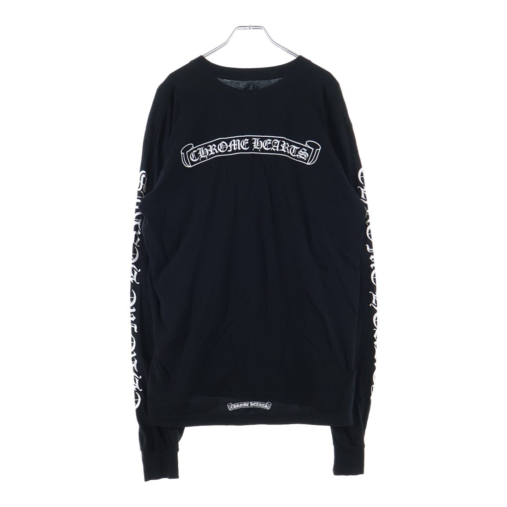 CHROME HEARTS(クロムハーツ) アームプリント スクロールロゴ ロングTシャツ ブラック #L