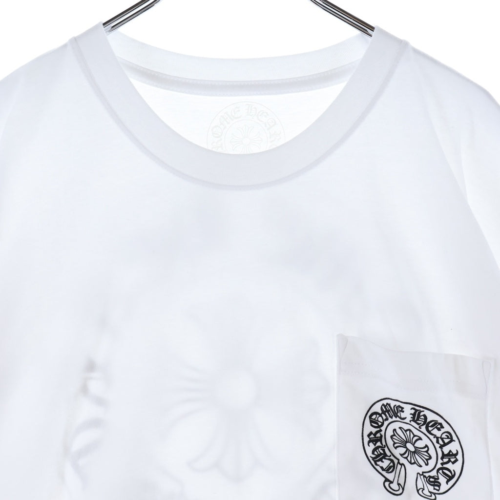 CHROME HEARTS(クロムハーツ) ホースシュー ロゴ ポケット Tシャツ カットソー ホワイト #XL
