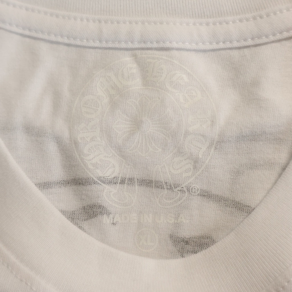 CHROME HEARTS(クロムハーツ) ホースシュー ロゴ ポケット Tシャツ カットソー ホワイト #XL
