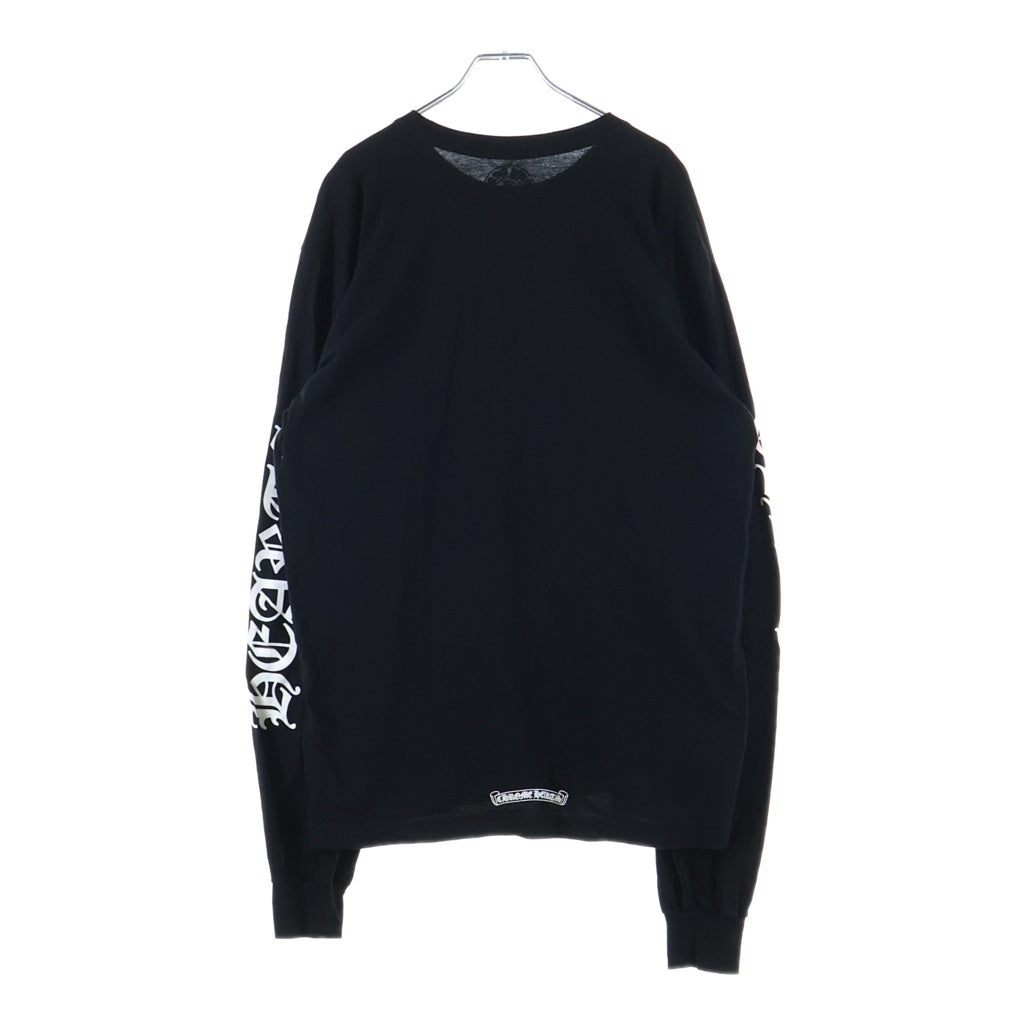CHROME HEARTS(クロムハーツ) Neck Logo L/S Tee ネックロゴ ファックユー クルーネック長袖Tシャツカットソー ロングスリーブ ロンT ブラック
