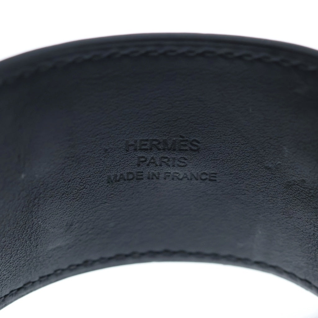 HERMES(エルメス) コリエ・ド・シアン バングル ブレスレット ブラック ノワール ゴールド金具 T刻印 レディース