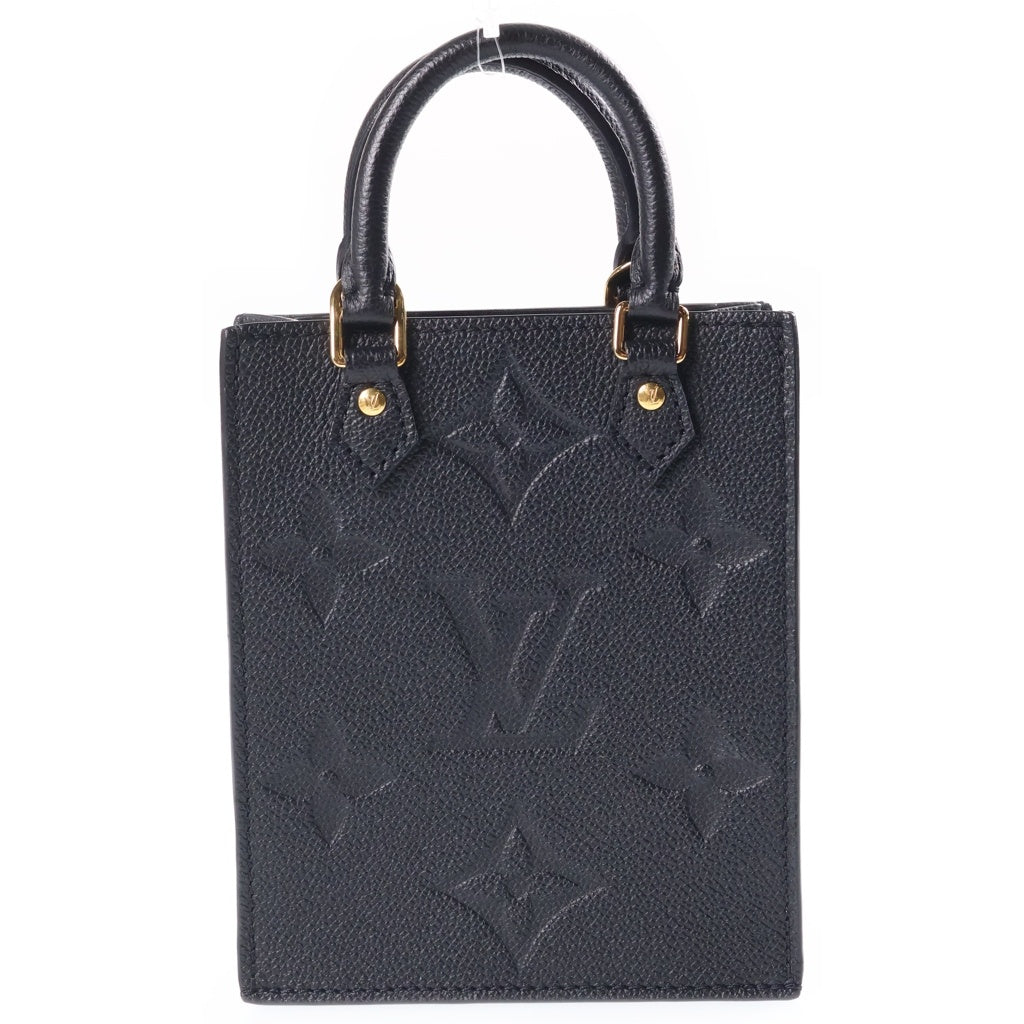 LOUIS VUITTON(ルイヴィトン) モノグラム アンプラント プティット サックプラ レザー 2WAY ハンド ショルダーバッグ ゴールド金具 ブラック M80478 レディース