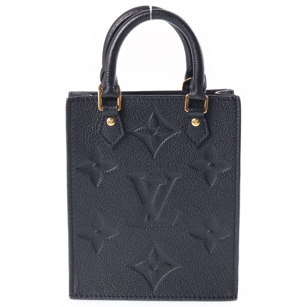 LOUIS VUITTON(ルイヴィトン) モノグラム アンプラント プティット サックプラ レザー 2WAY ハンド ショルダーバッグ ゴールド金具 ブラック M80478 レディース