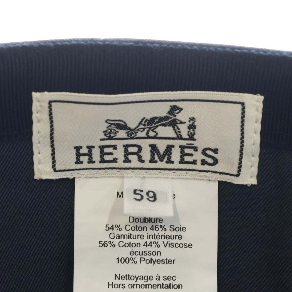 HERMES(エルメス) キャスケット ライリー・Hドロワ コットン ベースボールキャップ 帽子 #59 ネイビー