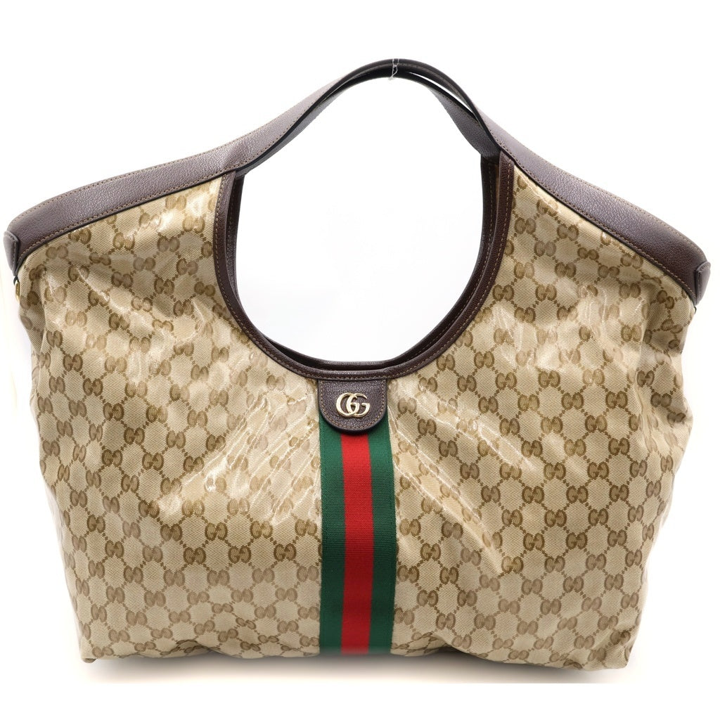 GUCCI(グッチ) ジリオ ラージ トートバッグ ハンドバッグ ベージュ キャンバス×PVC 853971 レディース