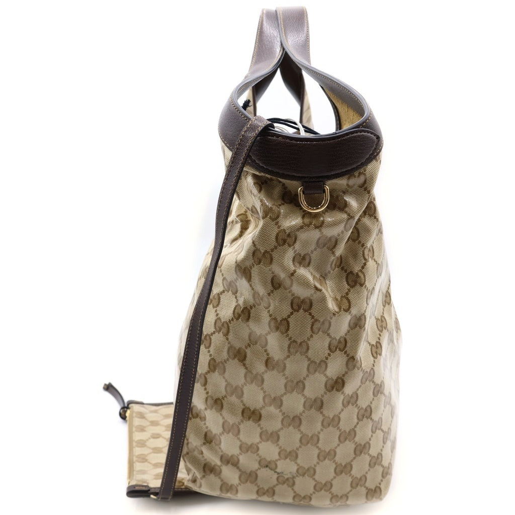 GUCCI(グッチ) ジリオ ラージ トートバッグ ハンドバッグ ベージュ キャンバス×PVC 853971 レディース