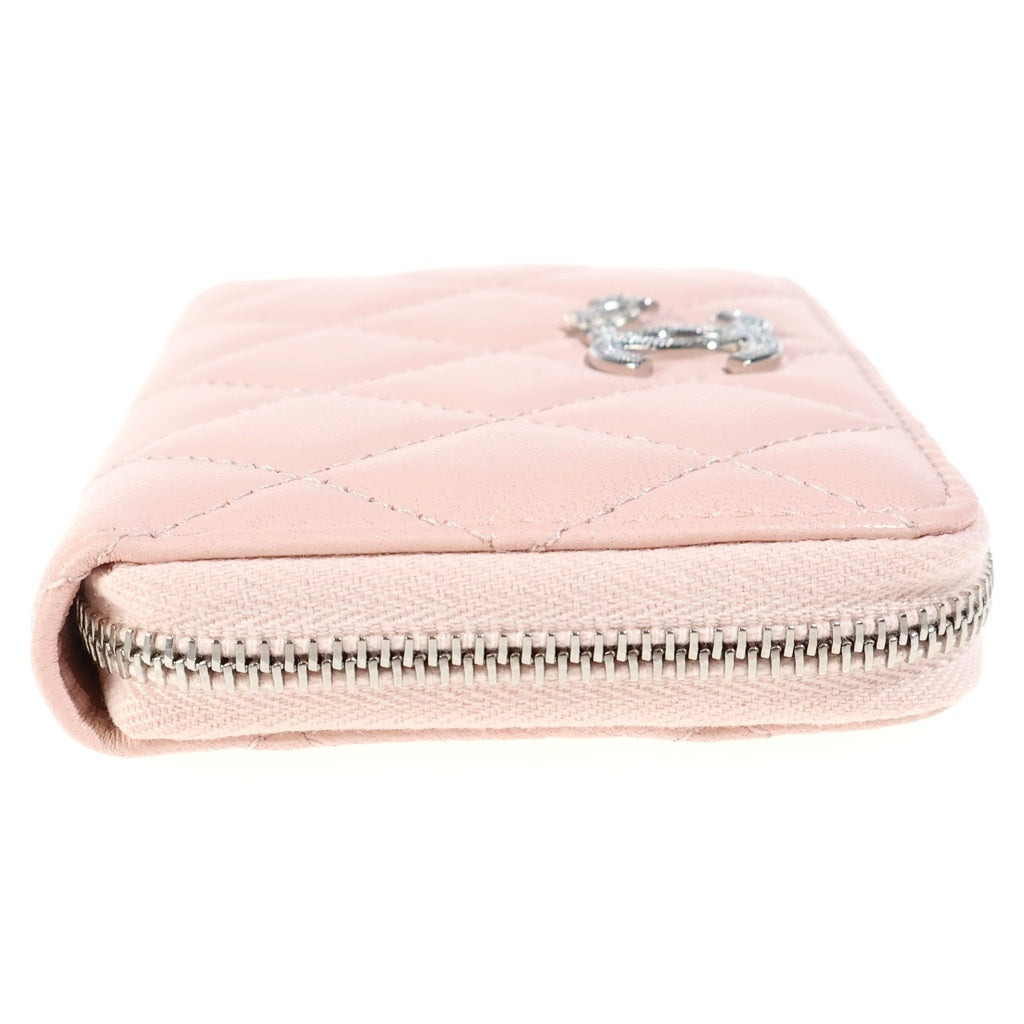 CHANEL(シャネル) マトラッセ ココマークスター コインパース ミニ財布 ウォレット ピンク ラムスキン AP3728 シルバー金具 レディース