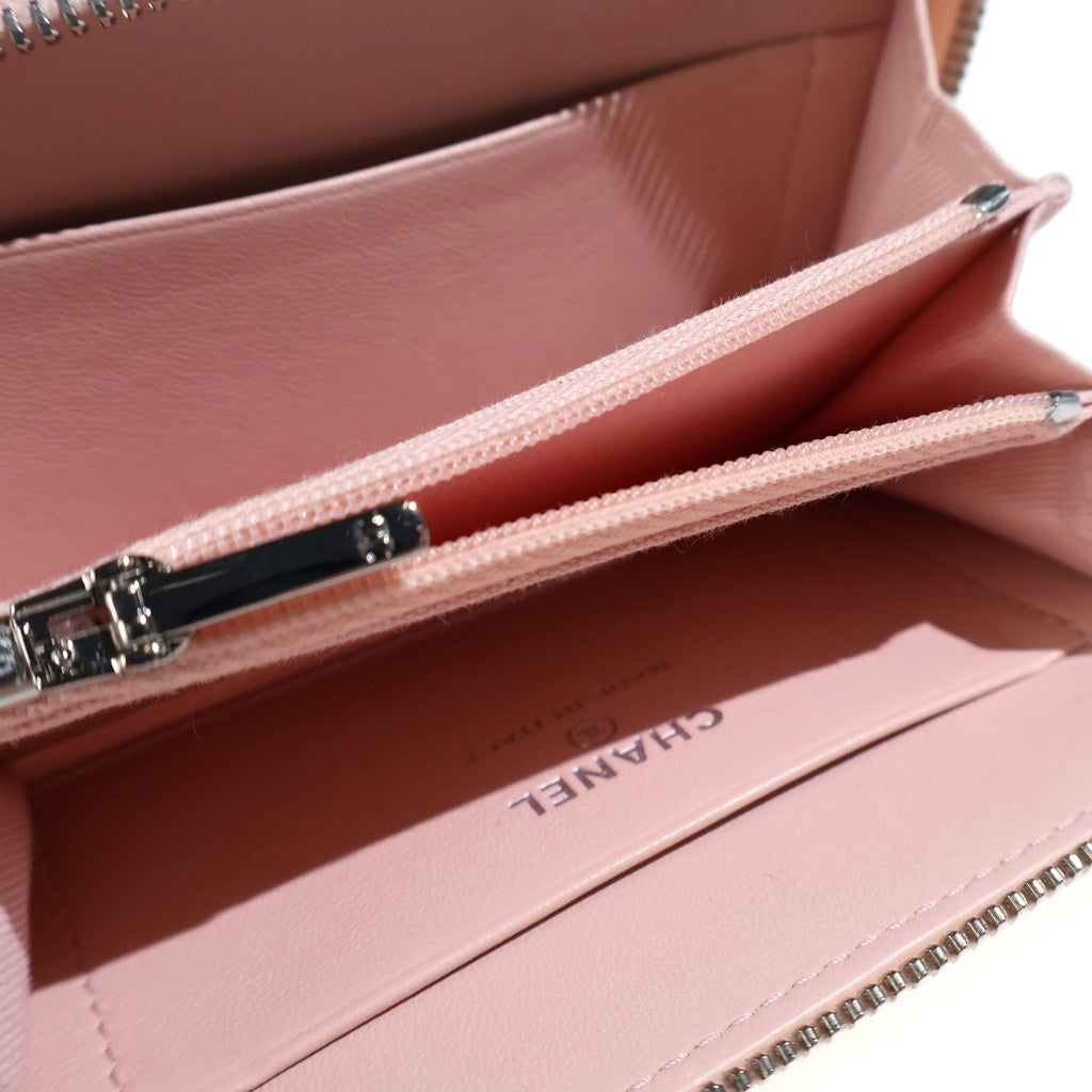 CHANEL(シャネル) マトラッセ ココマークスター コインパース ミニ財布 ウォレット ピンク ラムスキン AP3728 シルバー金具 レディース