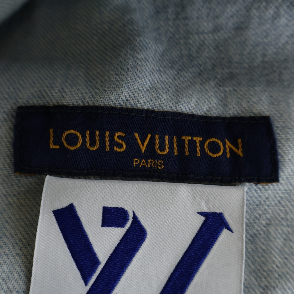 LOUIS VUITTON(ルイヴィトン) DENIM SS SHIRT DNA デニムショートスリーブシャツ コットン 半袖 シャツジャケット #S ブルー RM212Q EU6 HLS50W