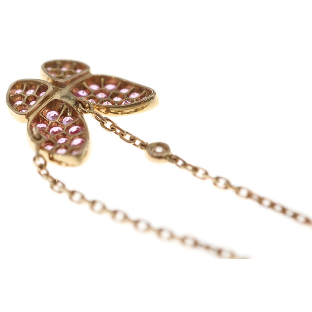 Van Cleef & Arpels(ヴァンクリーフアンドアーペル) ドゥ パピヨン ピンクサファイア×ダイヤ ネックレス Au750 K18 ピンクゴールド VCAR03M200 レディース