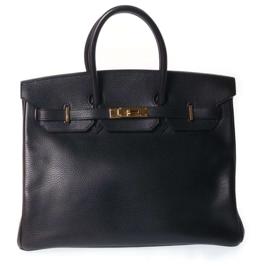HERMES(エルメス) バーキン35 ハンドバッグ ブラックアルデンヌ ゴールド金具 □F刻印 レディース
