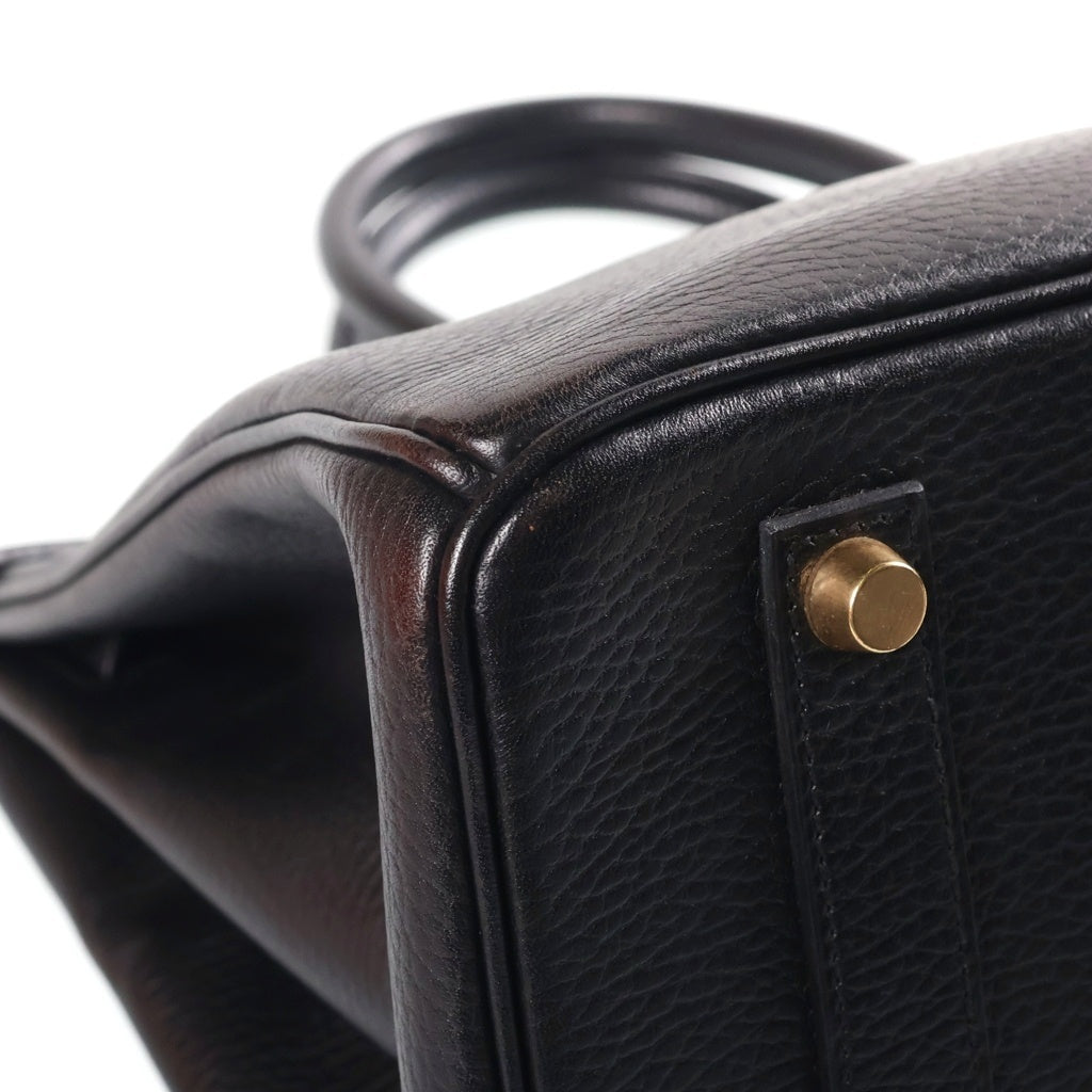 HERMES(エルメス) バーキン35 ハンドバッグ ブラックアルデンヌ ゴールド金具 □F刻印 レディース
