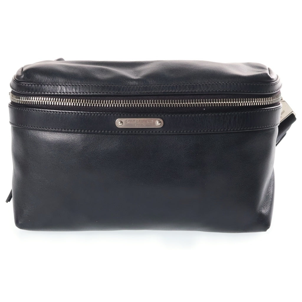 SAINT LAURENT PARIS(サンローランパリ) メッセンジャーバッグ ショルダーバッグ ボディバッグ ブラック レザー 505973 シルバー金具