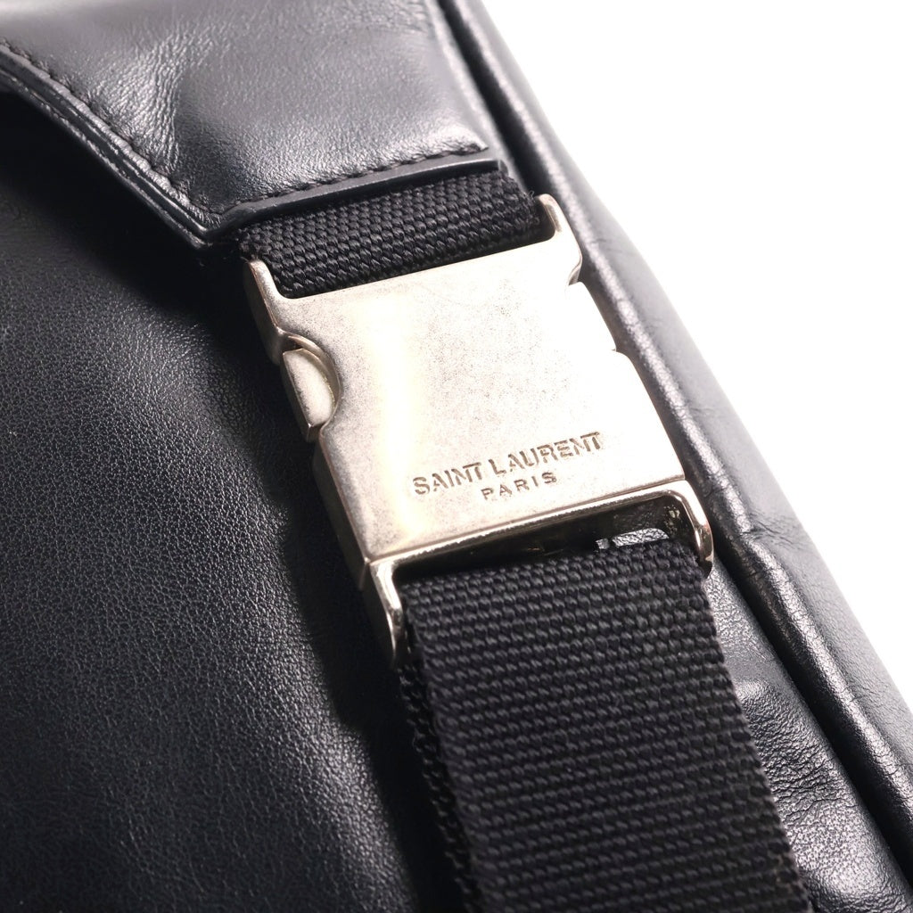 SAINT LAURENT PARIS(サンローランパリ) メッセンジャーバッグ ショルダーバッグ ボディバッグ ブラック レザー 505973 シルバー金具