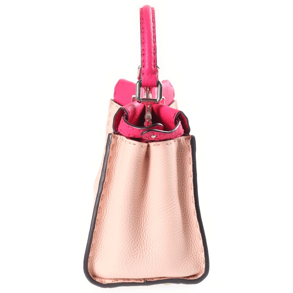 FENDI(フェンディ) ピーカブー セレリア ミニ 2WAYハンドバッグ ショルダーバッグ バイカラー ピンク レザー 8BN244 シルバー金具 レディース