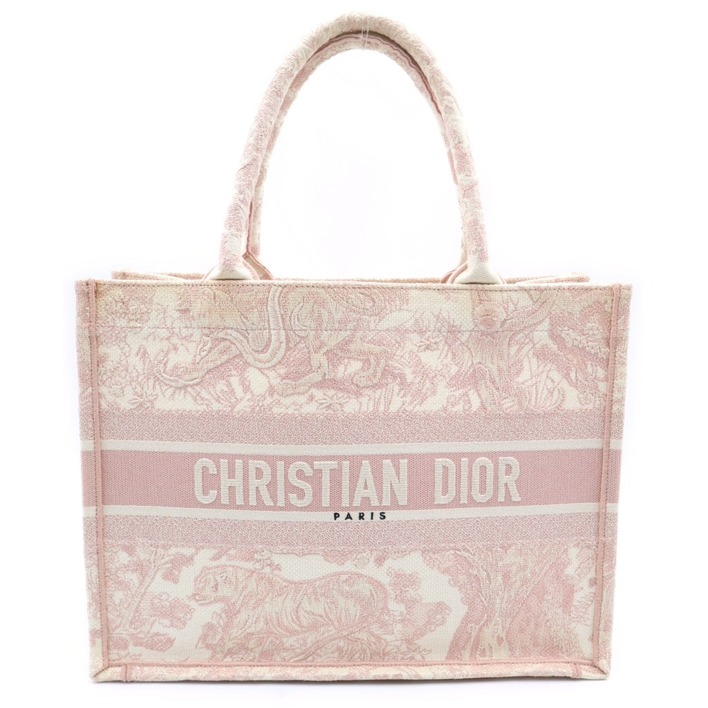 Christian Dior(クリスチャンディオール) ブックトート ミディアム トワル ドゥ ジュイ トートバッグ ハンドバッグ ピンク キャンバス レディース