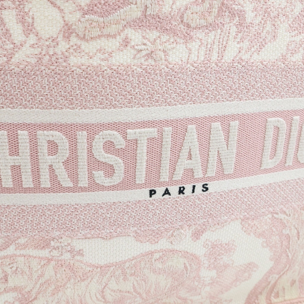 Christian Dior(クリスチャンディオール) ブックトート ミディアム トワル ドゥ ジュイ トートバッグ ハンドバッグ ピンク キャンバス レディース