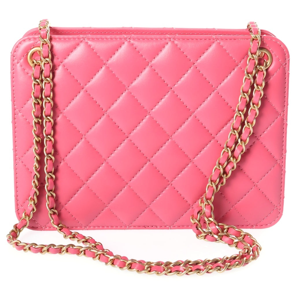 CHANEL(シャネル) マトラッセ ココマーク チェーンショルダーバッグ ピンク ラムスキン 30番台 AS1750 ゴールド金具 レディース