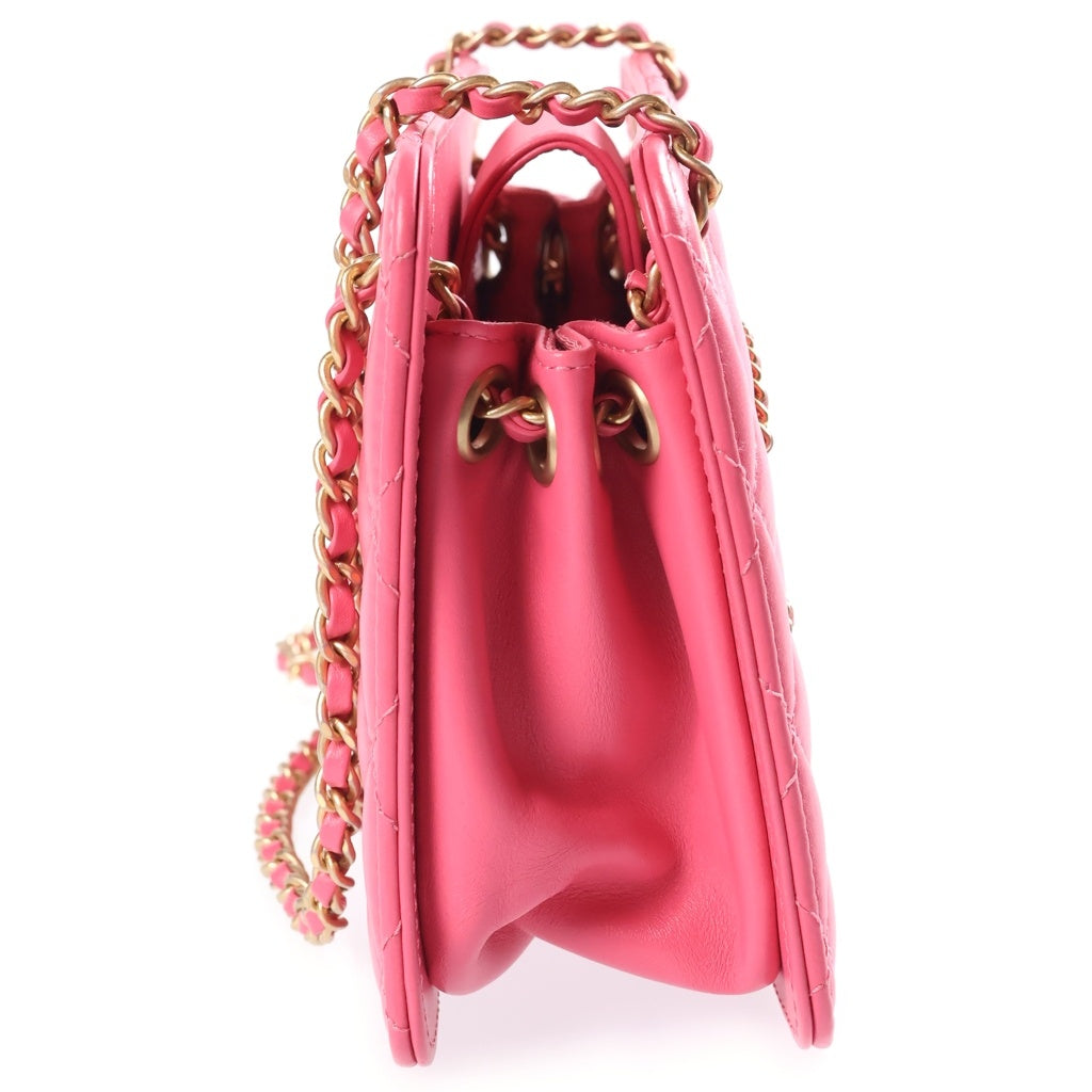 CHANEL(シャネル) マトラッセ ココマーク チェーンショルダーバッグ ピンク ラムスキン 30番台 AS1750 ゴールド金具 レディース