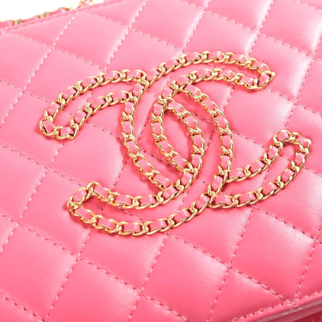 CHANEL(シャネル) マトラッセ ココマーク チェーンショルダーバッグ ピンク ラムスキン 30番台 AS1750 ゴールド金具 レディース