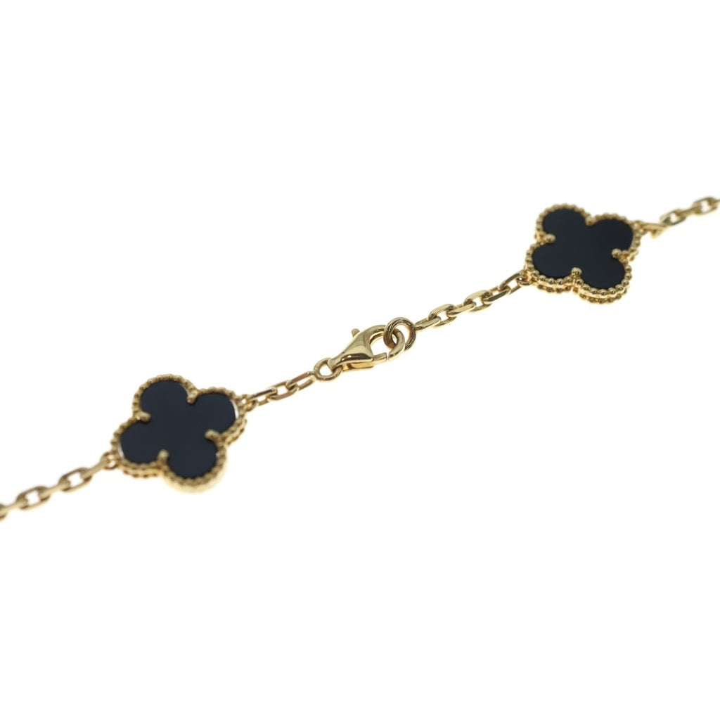 Van Cleef & Arpels(ヴァンクリーフアンドアーペル) ヴィンテージアルハンブラ オニキス 20P ネックレス ブラック×イエローゴールド K18YG レディース