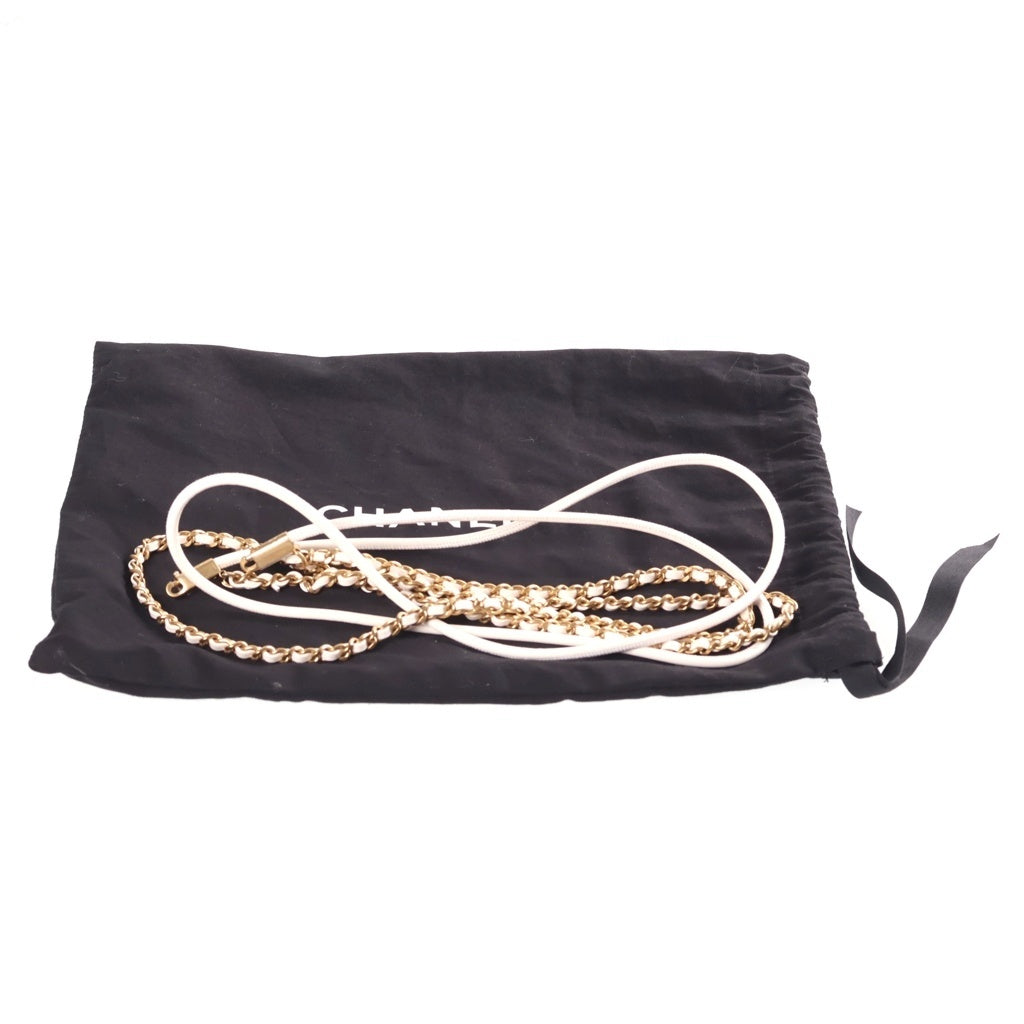 CHANEL(シャネル) シャネル22 ミニ ホワイト ショルダーバッグ シャイニーカーフスキン ゴールド金具 レディース