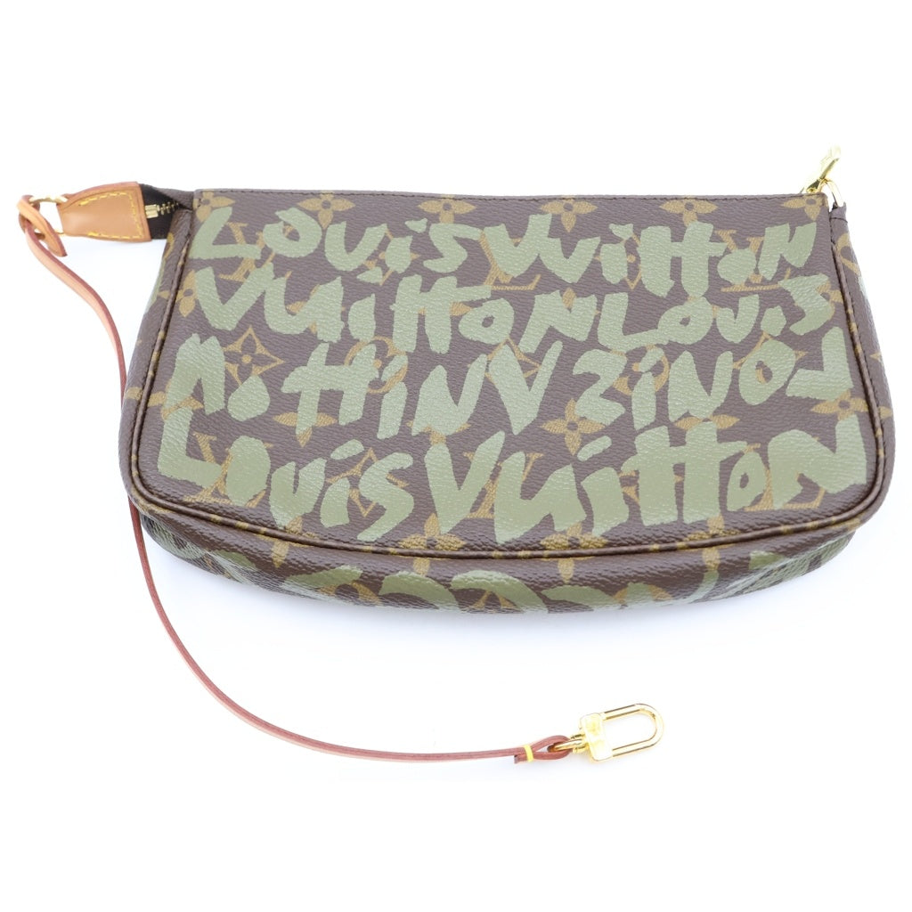 LOUIS VUITTON(ルイヴィトン) モノグラム グラフィティ ポシェット アクセソワール PVC レザー アクセサリーポーチ ハンドバッグ ブラウン/カーキ M92191 レディース