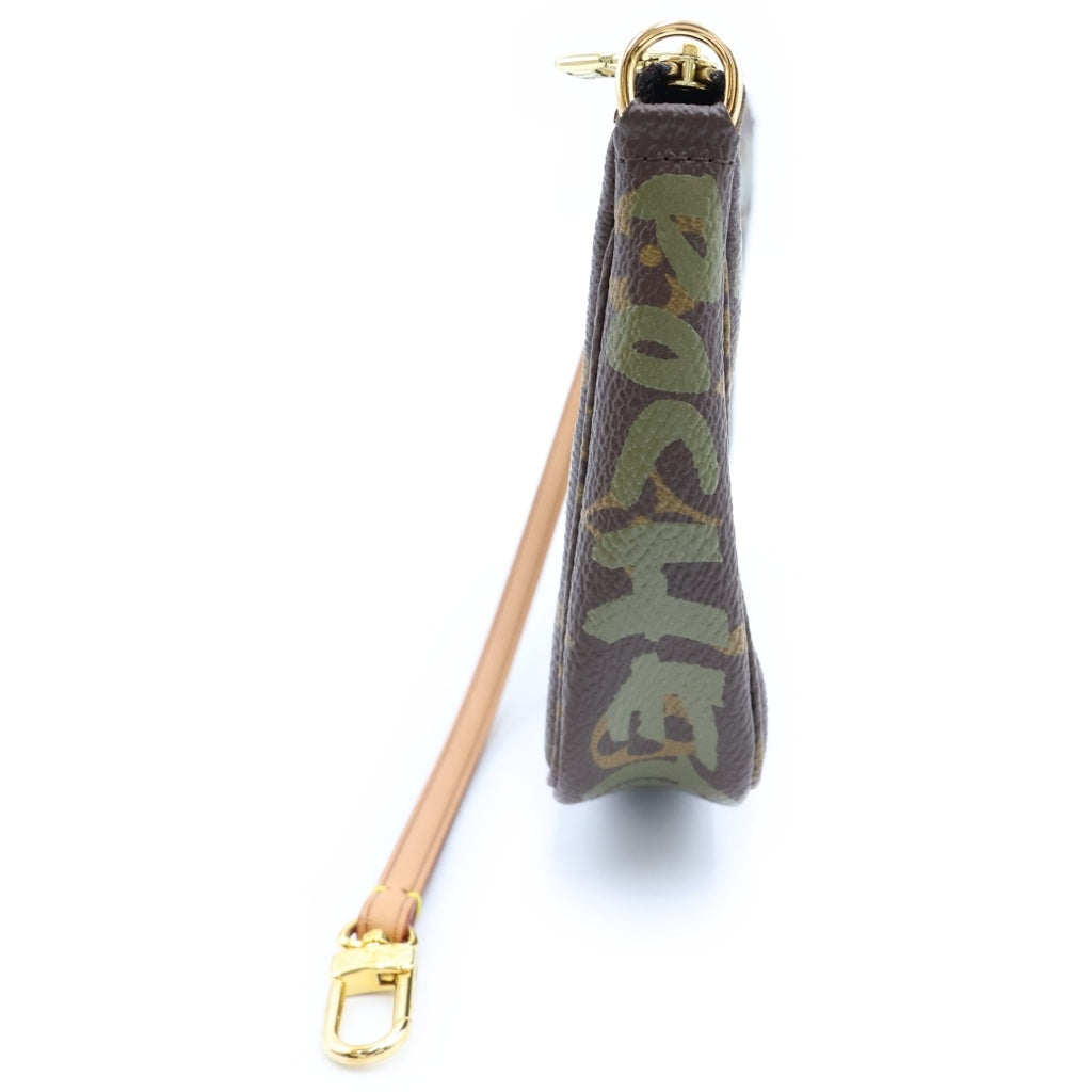 LOUIS VUITTON(ルイヴィトン) モノグラム グラフィティ ポシェット アクセソワール PVC レザー アクセサリーポーチ ハンドバッグ ブラウン/カーキ M92191 レディース