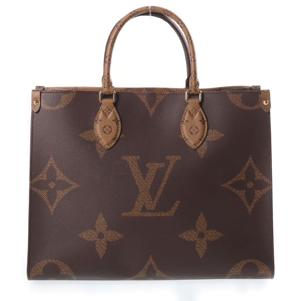 LOUIS VUITTON(ルイヴィトン) モノグラムジャイアント オンザゴーMM ハンドバッグ トートバッグ ブラウン PVCレザー M45039 ゴールド金具 レディース