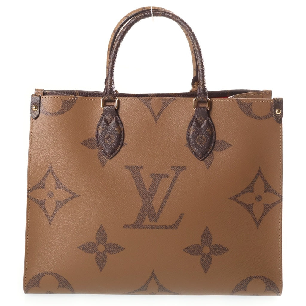 LOUIS VUITTON(ルイヴィトン) モノグラムジャイアント オンザゴーMM ハンドバッグ トートバッグ ブラウン PVCレザー M45039 ゴールド金具 レディース