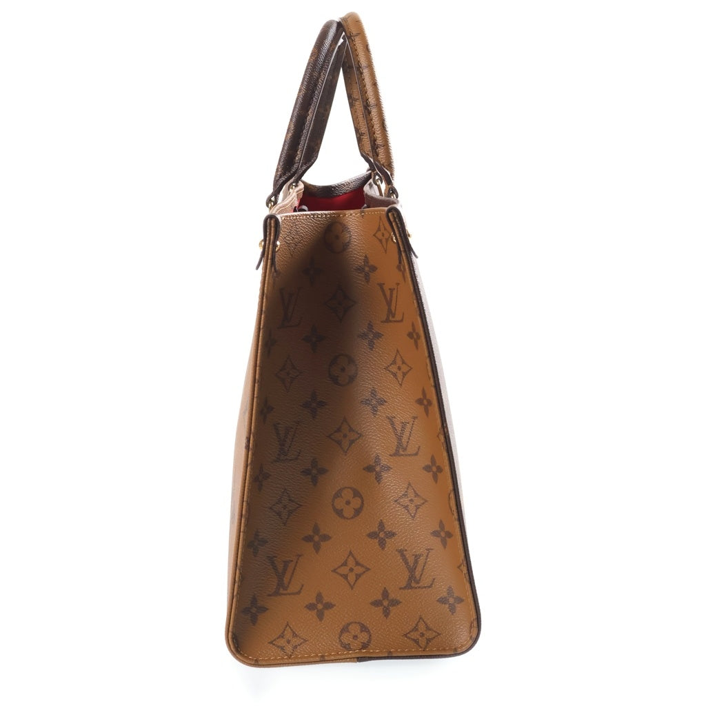 LOUIS VUITTON(ルイヴィトン) モノグラムジャイアント オンザゴーMM ハンドバッグ トートバッグ ブラウン PVCレザー M45039 ゴールド金具 レディース