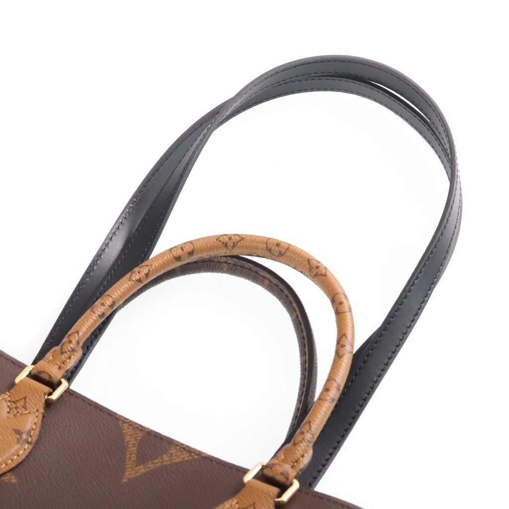 LOUIS VUITTON(ルイヴィトン) モノグラムジャイアント オンザゴーMM ハンドバッグ トートバッグ ブラウン PVCレザー M45039 ゴールド金具 レディース