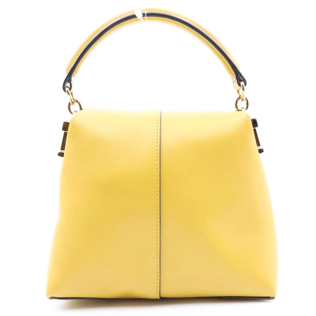 TOD'S(トッズ) Tケース 2WAYハンドバッグ ショルダーバッグ マイクロ マスタードイエロー レザー ゴールド金具 レディース