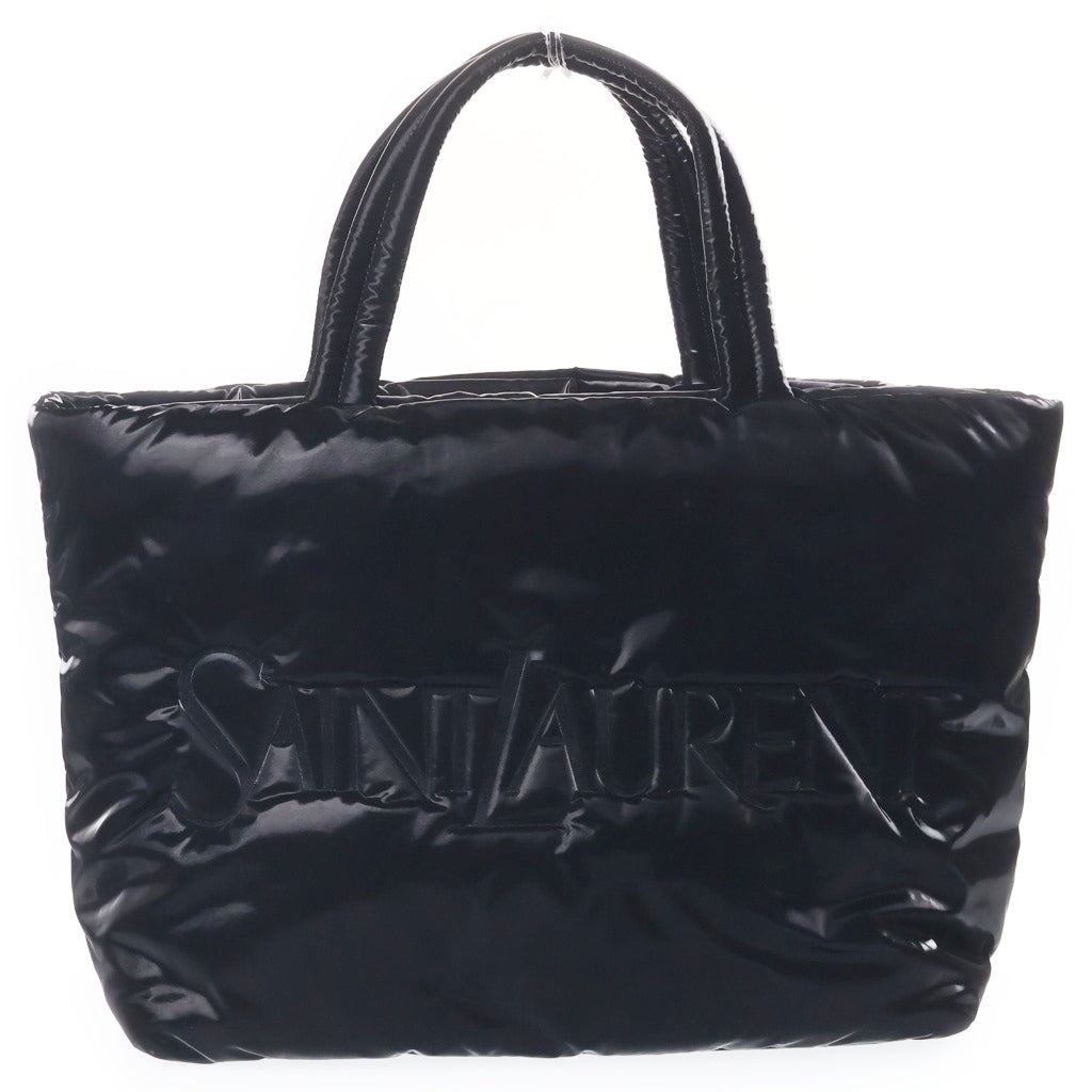 SAINT LAURENT PARIS(サンローランパリ) トートバッグ ハンドバッグ ワイド パファー ロゴ ブラック ナイロン 756269 レディース