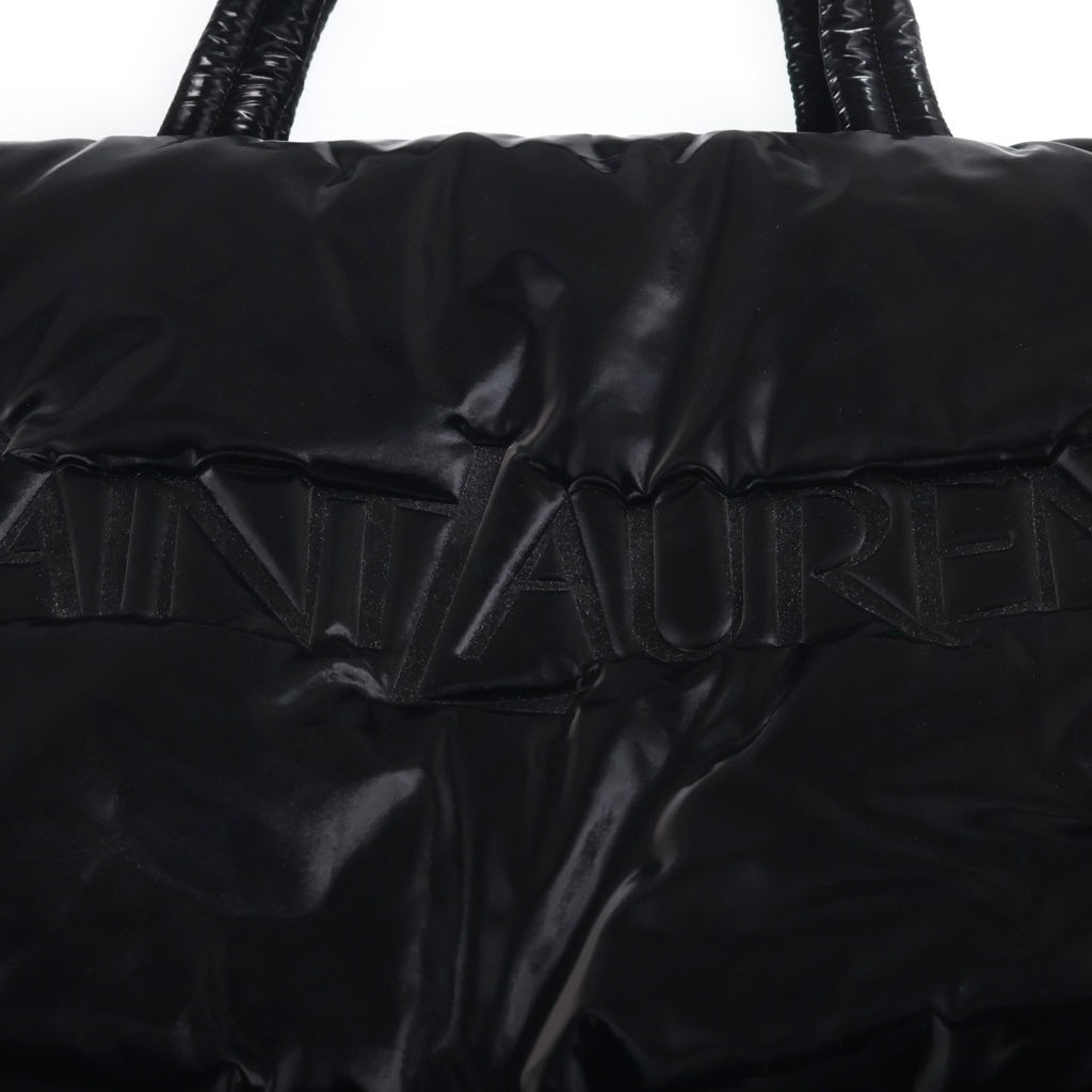 SAINT LAURENT PARIS(サンローランパリ) トートバッグ ハンドバッグ ワイド パファー ロゴ ブラック ナイロン 756269 レディース