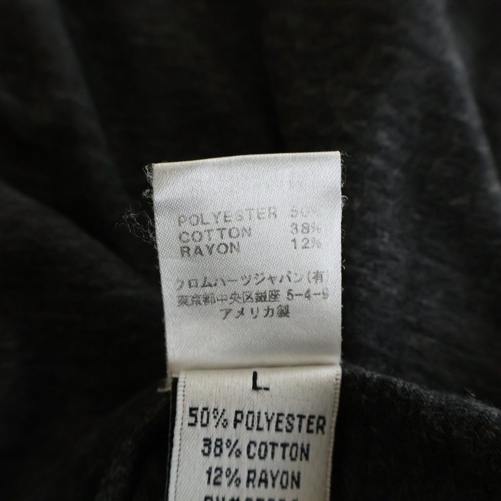 CHROME HEARTS(クロムハーツ) OLD BACK SCROLL LABELTEE スクロールラベルプリント ヘンリーネック 袖フローラル 7部袖Tシャツ カットソー ブラック